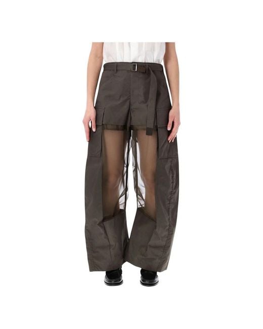 Sacai Brown Wide Trousers