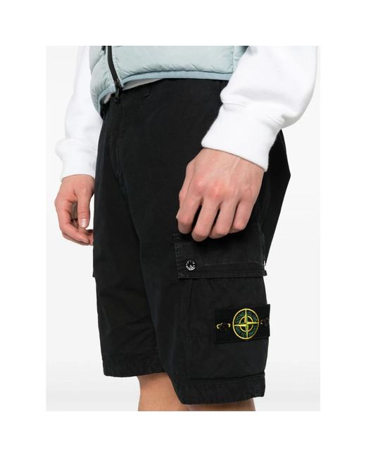 Stone Island Black Casual Shorts for men