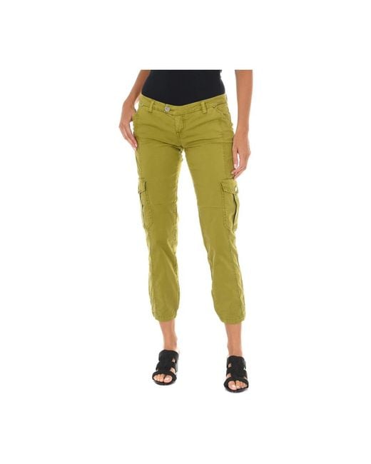 Met Broeken ,Groen ,Katoen Slim Fit Broek in het Green