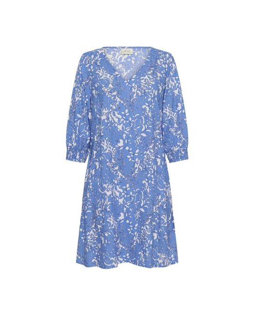 Cream Blue Short Dresses