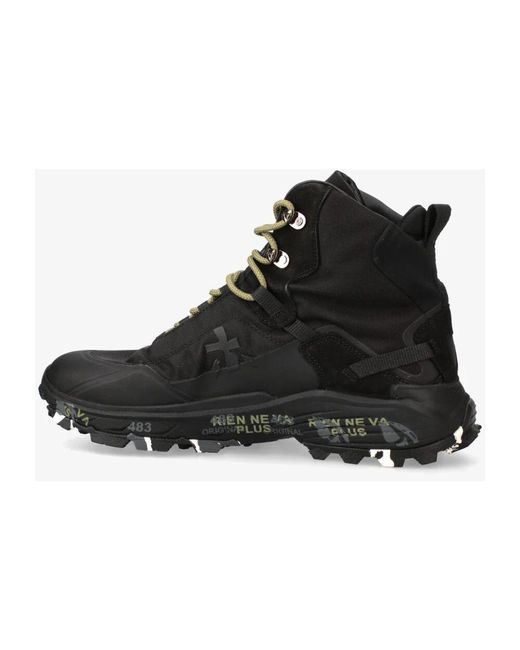 Premiata Black Lace-Up Boots for men