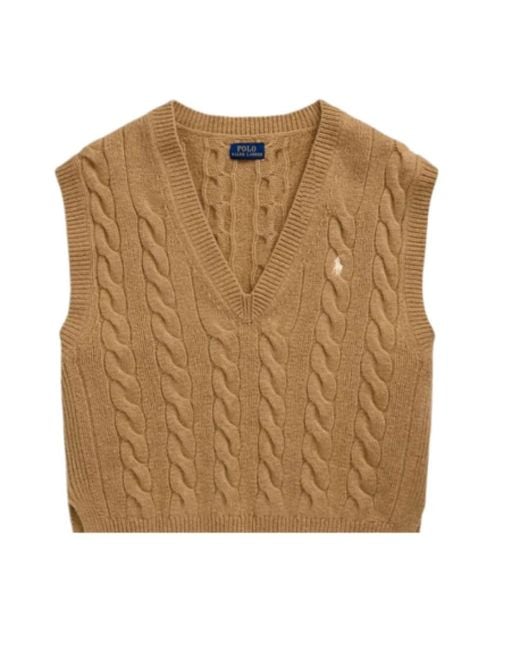 Ralph Lauren Sleeveless Knitwear in het Natural voor heren
