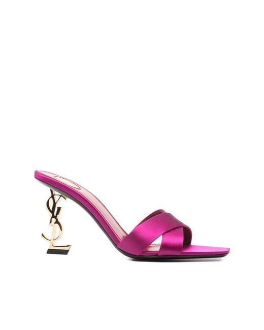 Saint Laurent Pink Heeled Mules