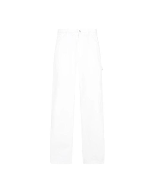 Alexander McQueen White Straight Trousers for men