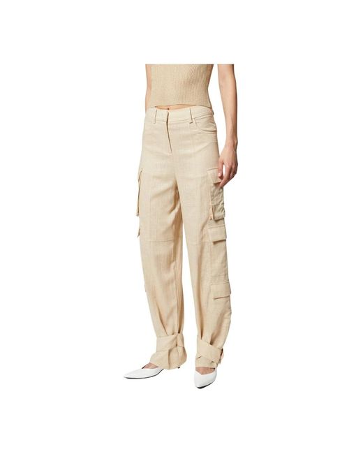 Straight Trousers Silvian Heach de color Natural