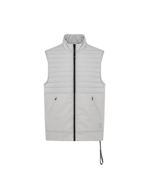 DUNO Jassen ,Grijs ,Leer Gewatteerd Vest Met Rits Camo Stijl in het Gray voor heren