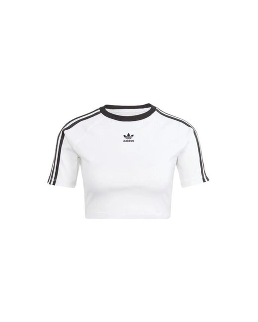 Adidas Originals White Weiße 3-streifen t-shirt