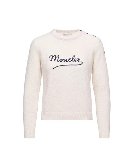 Moncler White Round-Neck Knitwear