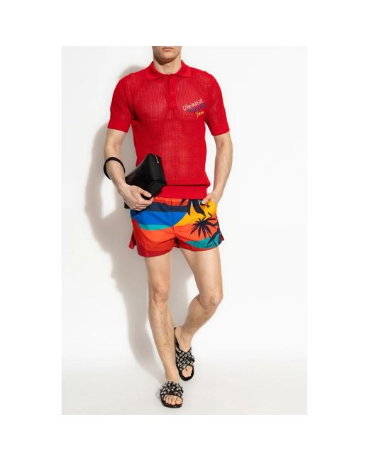 DSquared² Tops ,Rood ,Katoen Polo Capsule Summer Lovers in het Red voor heren