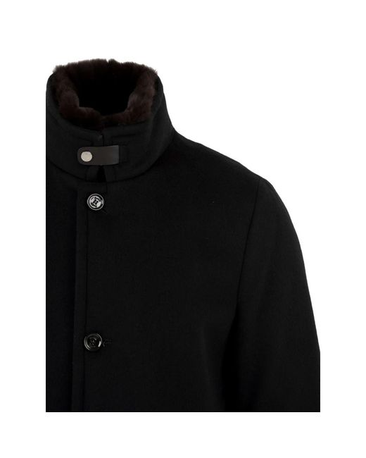 Moorer Black Single-Breasted Coats for men