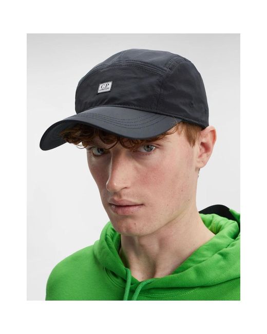 C P Company Panel logo cap - verstellbarer riemen in Black für Herren