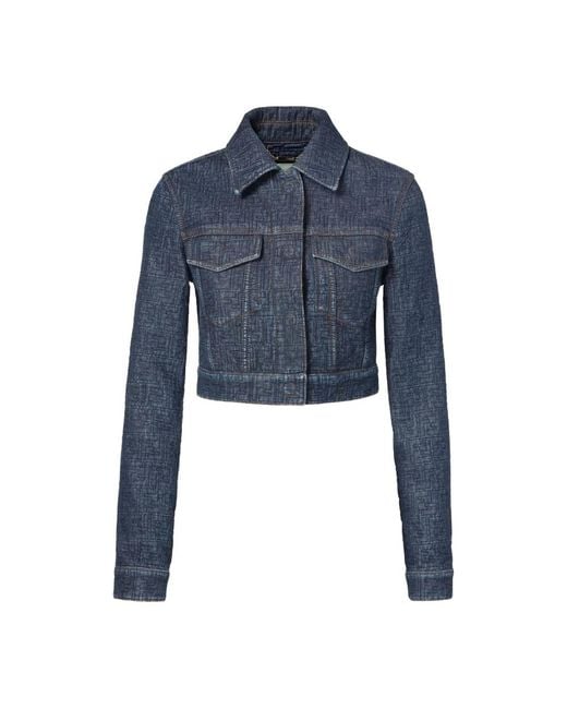 Fendi Jassen ,Blauw ,Denim Denim Jacket in het Blue