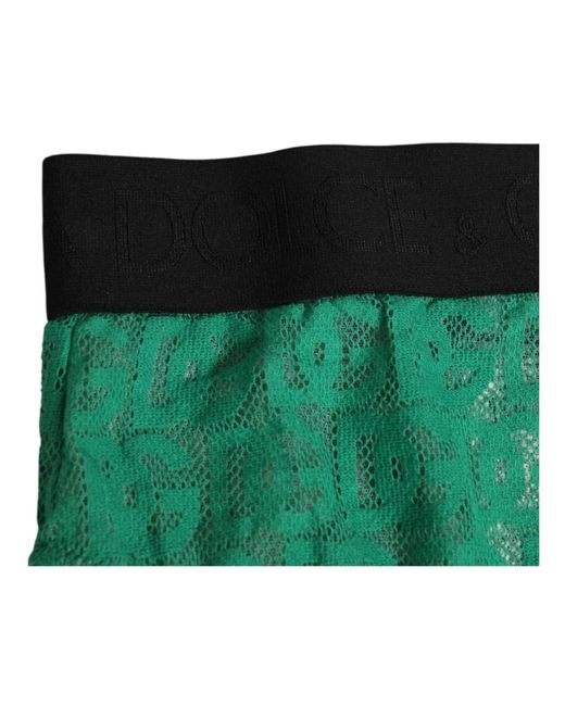 Dolce & Gabbana Ondergoed ,Groen ,Katoen Groene Kant Hoge Slip Ondergoed in het Green