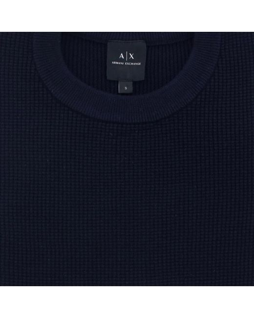 ARMANI EXCHANGE Blue Round-Neck Knitwear for men