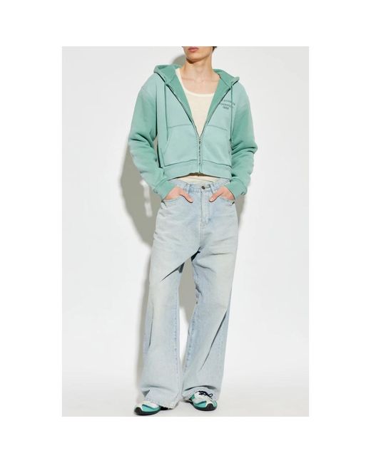 Acne Sprayed Zip Hoodie in het Green voor heren
