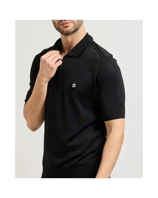 HUGO Black Polo Shirts for men