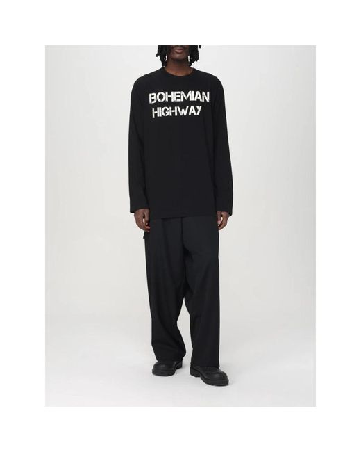 Yohji Yamamoto Wide Trousers in het Black voor heren
