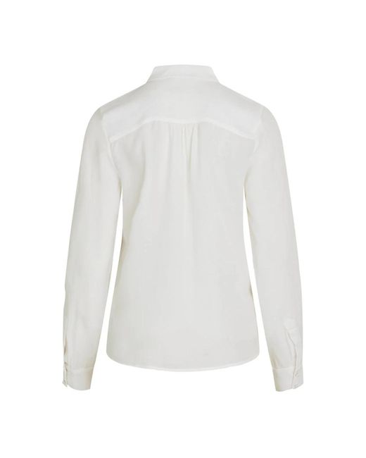 Bruuns Bazaar Overhemden ,Wit ,Zijden Overhemd Snow Elegant Lange Mouw in het White