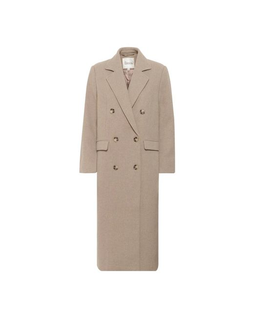My Essential Wardrobe Natural Double-Breasted Coats