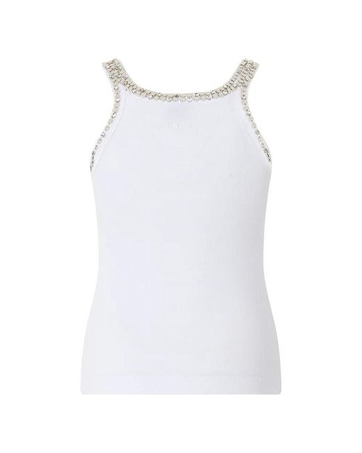 Pinko White Sleeveless Tops