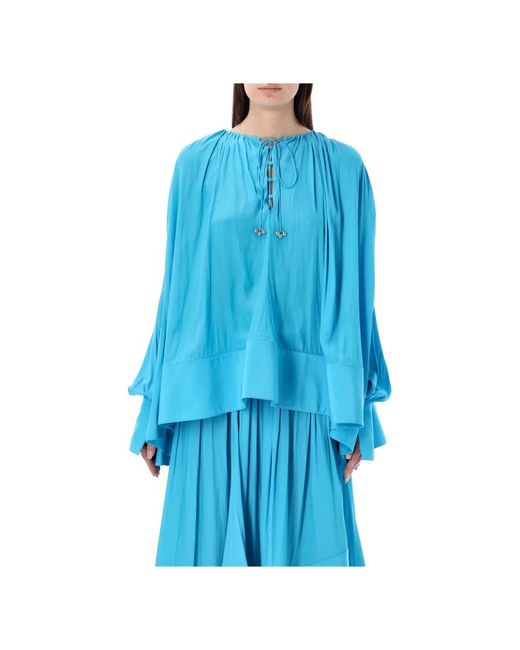 Camicia con volant - stilosa e alla moda di Lanvin in Blue