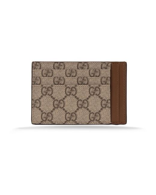 Gucci Accessoires ,Leer Maxi Gg Kaarthouder in het Brown voor heren