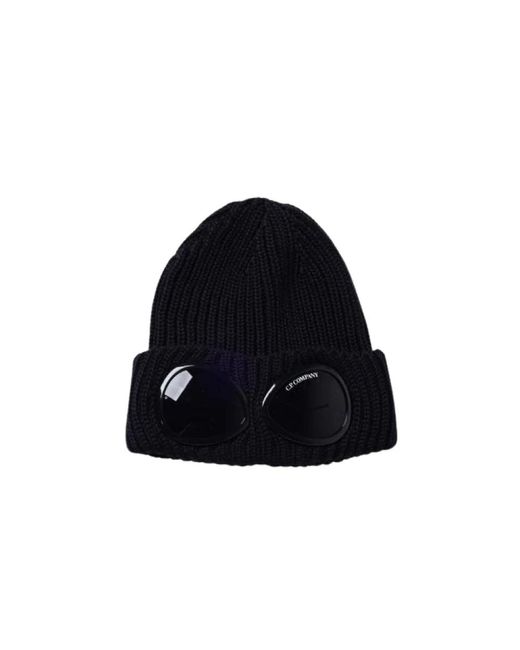 C P Company Merino Wool Goggle Beanie in het Blue