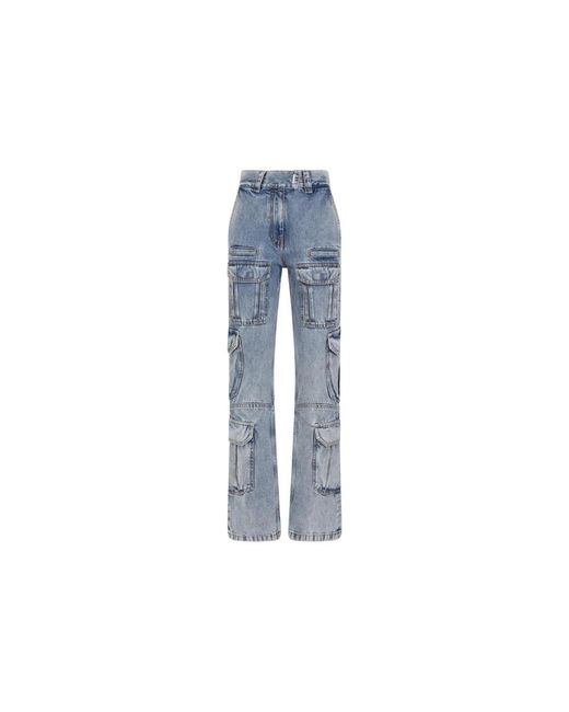 Givenchy Cargo Jeans Met Lichte Wassing in het Blue