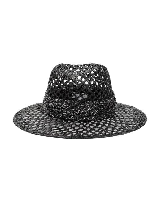 Sombrero virginie de rafia negro Maison Michel de color Black