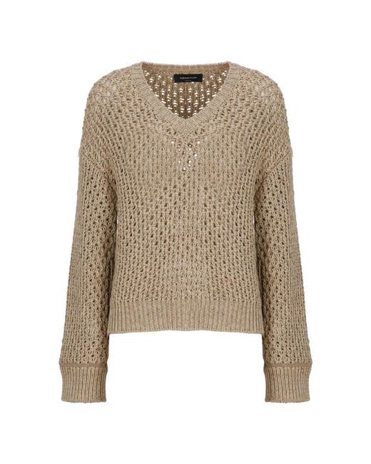 Fabiana Filippi Natural V-Neck Knitwear