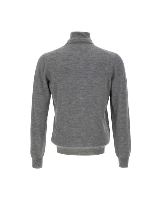 Gran Sasso Truien & Vesten ,Grijs ,Wol Geribbelde Coltrui in het Gray voor heren