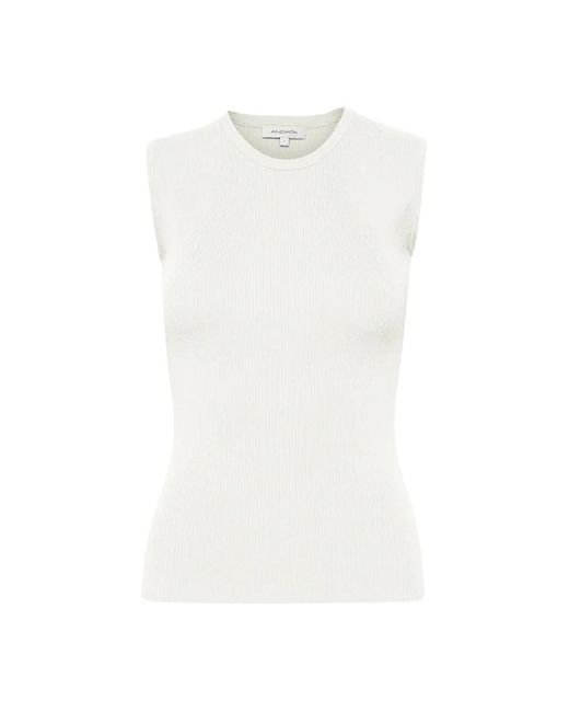 Andiata Tops ,Wit ,Griet Rib-Knit Top in het White