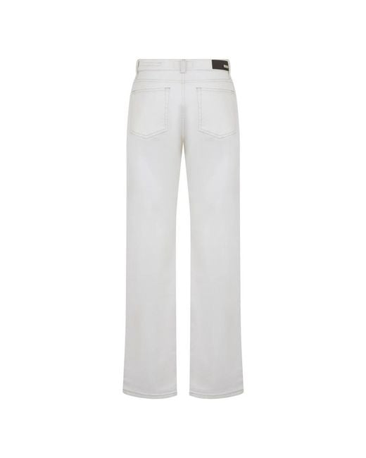 Moorer White Straight Fit Jeans