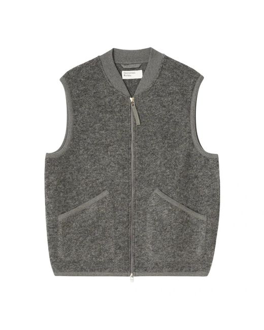Universal Works Zip Vest in het Gray voor heren
