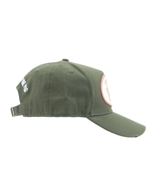 DSquared² Green Bestickte baseballkappe mit verstellbarem verschluss