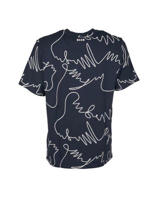 MSGM Blue T-Shirts for men