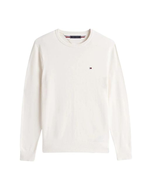 Tommy Hilfiger White Round-Neck Knitwear for men