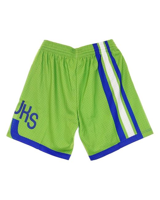 Mitchell & Ness Fitness ,Veelkleurig ,Polyester Retro Nba Basketball Shorts in het Green voor heren