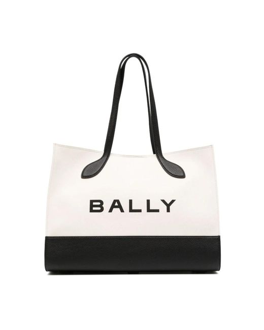Bar logo-print borsa tote di Bally in Black