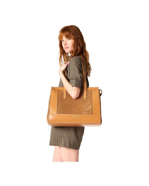 Lancel Brown Tote Bags