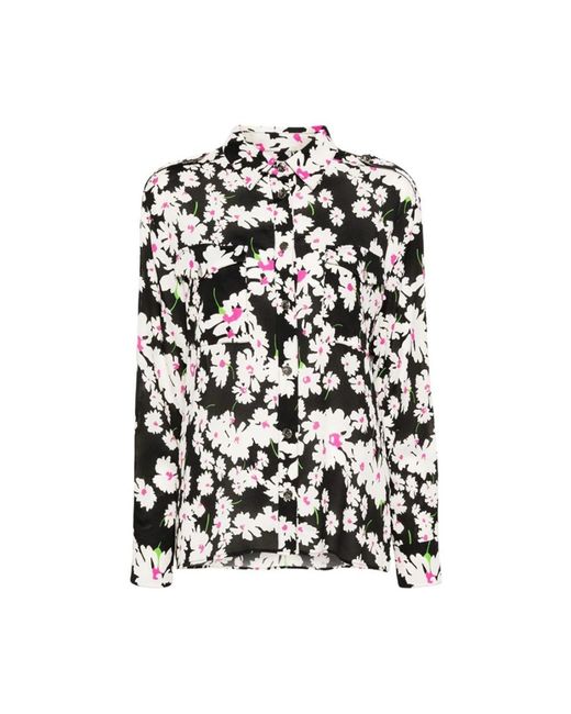 MSGM Overhemden ,Veelkleurig ,Bloes Met Bloemenprint En Knopen in het Black