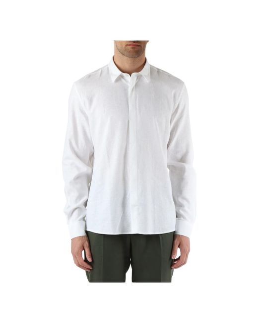 Camicia smirne regular fit in lino e viscosa di Antony Morato in White da Uomo