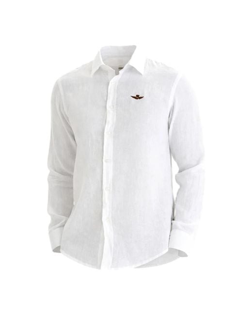 Aeronautica Militare White Casual Shirts for men