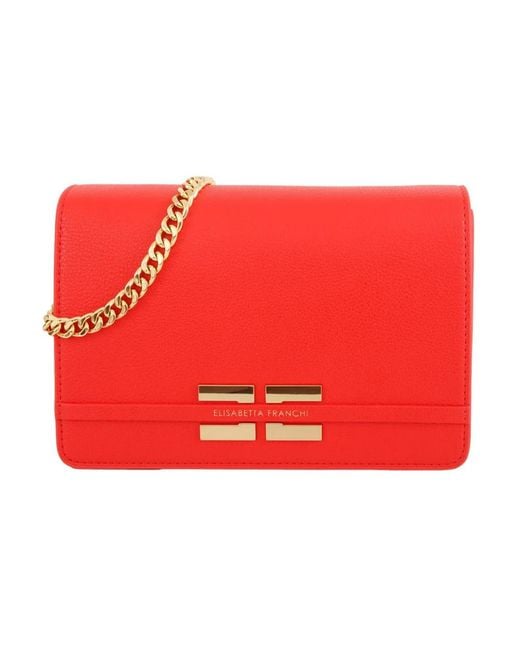 Elisabetta Franchi Red Cross Body Bags