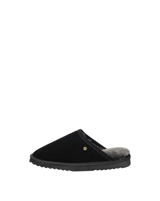 Warmbat Schoenen ,Zwart ,Wol Classic Pantoffels Open in het Black voor heren
