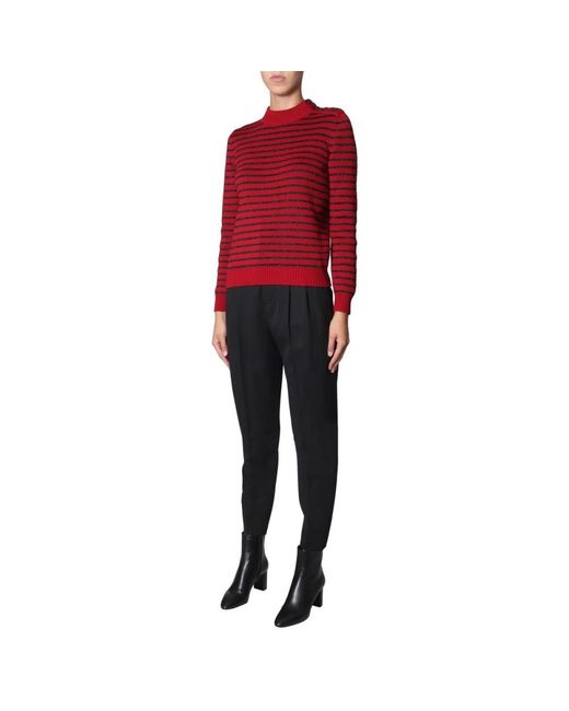 Saint Laurent Red Round-Neck Knitwear