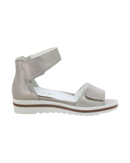 Flat Sandals Waldläufer en coloris Metallic