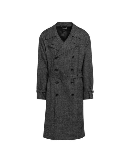Dolce & Gabbana Doppelreihiger Mantel in Black für Herren