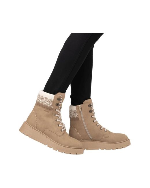 Rieker Natural Lace-Up Boots