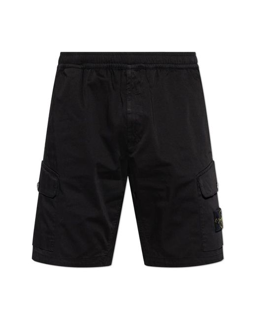 Casual Shorts Stone Island de hombre de color Black